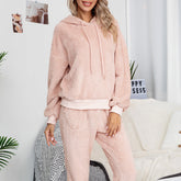 Doppelseitiger Samt-Kapuzenpullover-Pyjama-Freizeitanzug